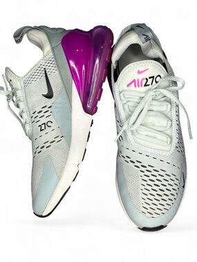 Nike Air Max 270 Shoes Barely Grey/Bright Fuchsia Women's Sneakers AH6789-004
